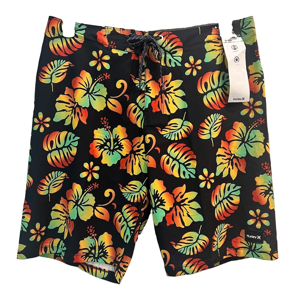 Hurley Phantom Board Shorts Mens 32 Swim Floral Pattern NWT Beach Trunks